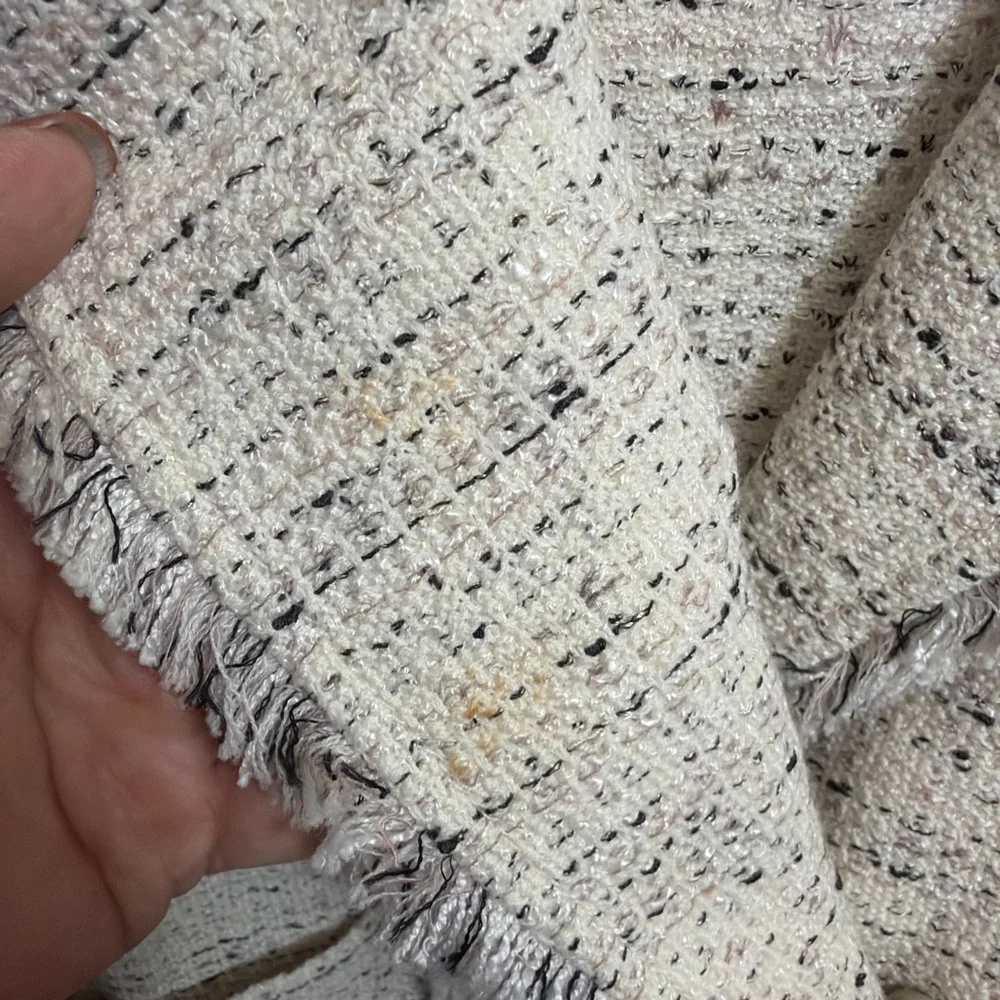 St. John Blazer Fringe Trim Cream Tweed USA Women’s Size 10 Quiet Luxury Office - Picture 5 of 9
